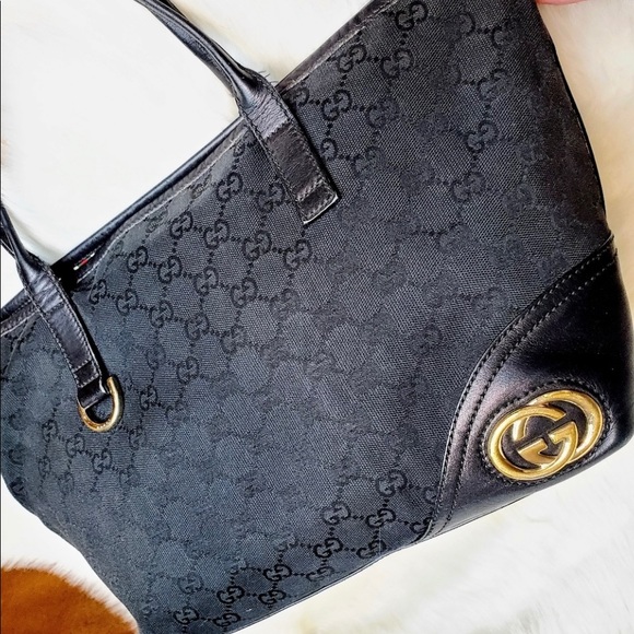 SOLD! Cross listed. GUCCI SIGNATURE GG BRITT LARGER TOTE 100% AUTHENTIC - Picture 6 of 12